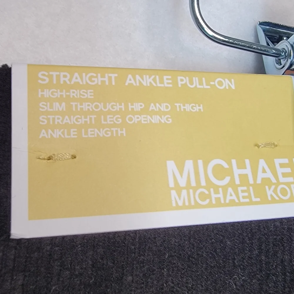 Michael Kors Dark Brown RIBBED Straight Ankle Pull-On‎  Pants SIZE 1X